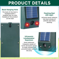SONICGUARD - Solar Ultrasonic Motion-Detect Bird Repellent 2