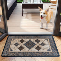 STYLEHAVEN - Machine Washable Geometric Border Entryway Mat for High-Traffic Areas 1