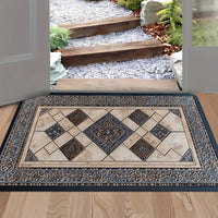 STYLEHAVEN - Machine Washable Geometric Border Entryway Mat for High-Traffic Areas 5