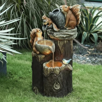 SUNQUACK - Charming Solar Water Fountain Duck & Squirrel Garden Décor 4