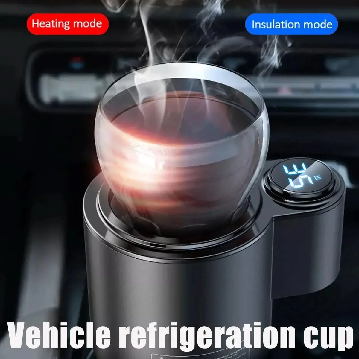 SIPZONE – Heated & Cooled Car Cup Holder for Convenient Drink Storage