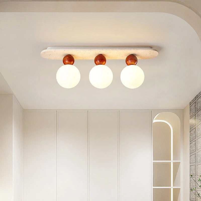 LUMITRAV – Ellipse Travertine Ceiling Light for Soft Modern Interiors
