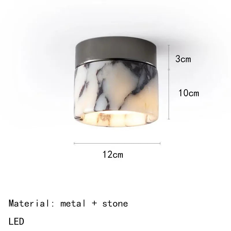 STONEGLOW - Nordic Marble Cylinder LED Ceiling Lamp