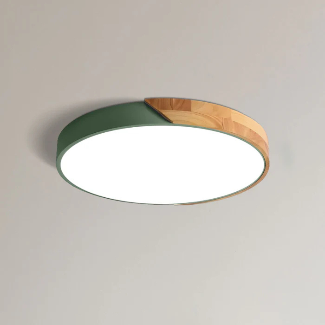 Scandinavian Wooden LED Ceiling Light - Modern Flush Mount Fixture for Home 10