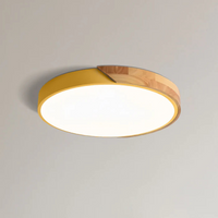 Scandinavian Wooden LED Ceiling Light - Modern Flush Mount Fixture for Home 12