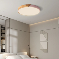 Scandinavian Wooden LED Ceiling Light - Modern Flush Mount Fixture for Home 6