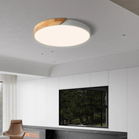 Scandinavian Wooden LED Ceiling Light - Modern Flush Mount Fixture for Home 7