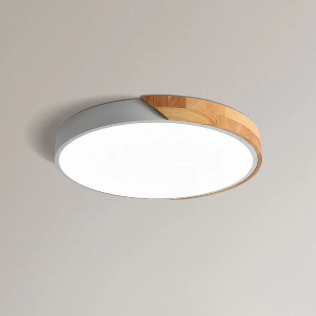 Scandinavian Wooden LED Ceiling Light - Modern Flush Mount Fixture for Home 9