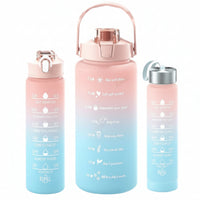 HYDRAGRAD – Farbverlauf Trinkflasche mit Trinkhalm