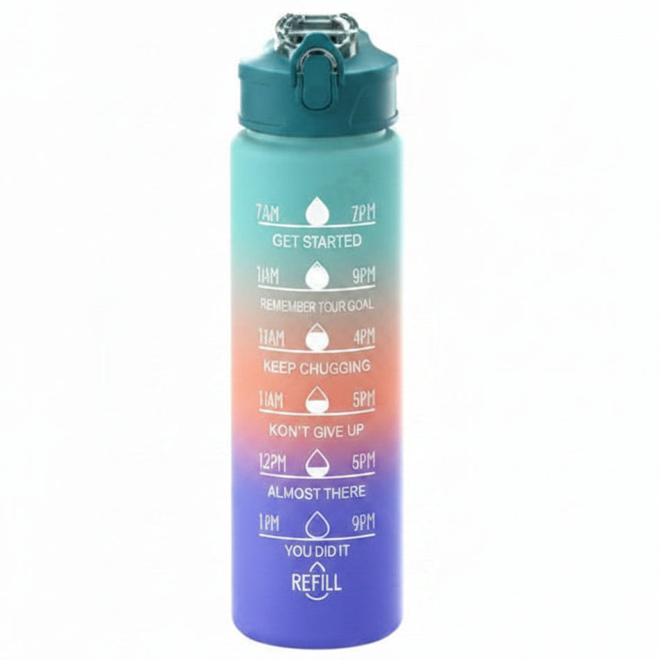 HYDRAGRAD – Farbverlauf Trinkflasche mit Trinkhalm
