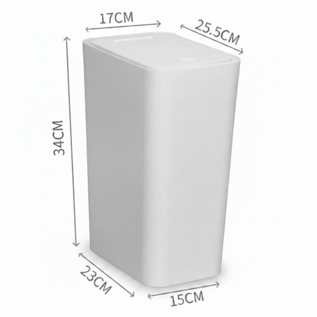 PRESSLUX – Slim Press Top Trash Can 12L