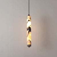 Black Natural Stone Cylinder Pendant Lamp