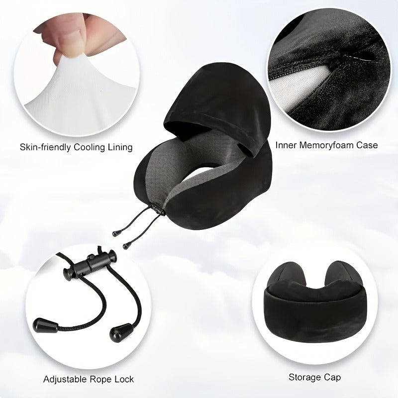 COZYCURVE – U-Shaped Hooded Pillow for Relaxing Comfort