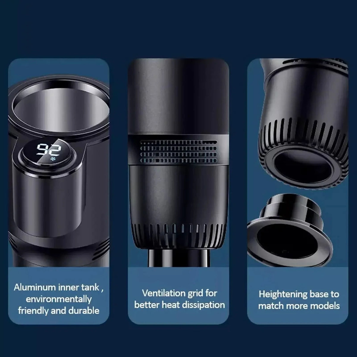 SIPZONE – Heated & Cooled Car Cup Holder for Convenient Drink Storage