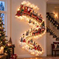 RAILNOELIX – Christmas Train LED Wall Light for Festive Holiday Cheer