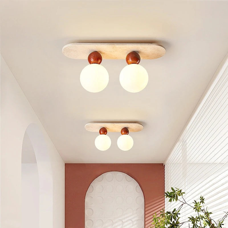 LUMITRAV – Ellipse Travertine Ceiling Light for Soft Modern Interiors
