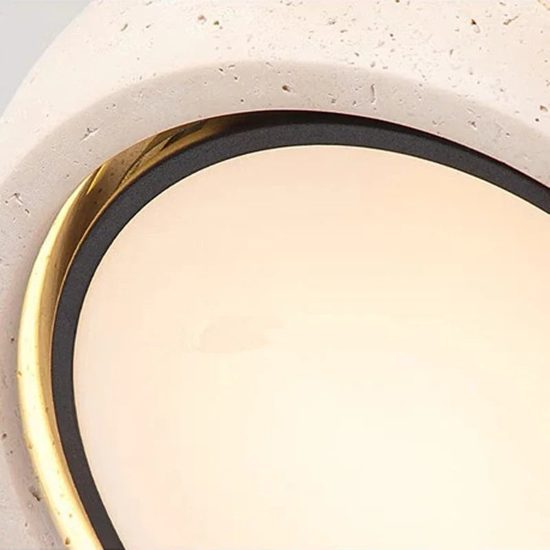 Yellow Travertine Wabi Sabi Ceiling Light