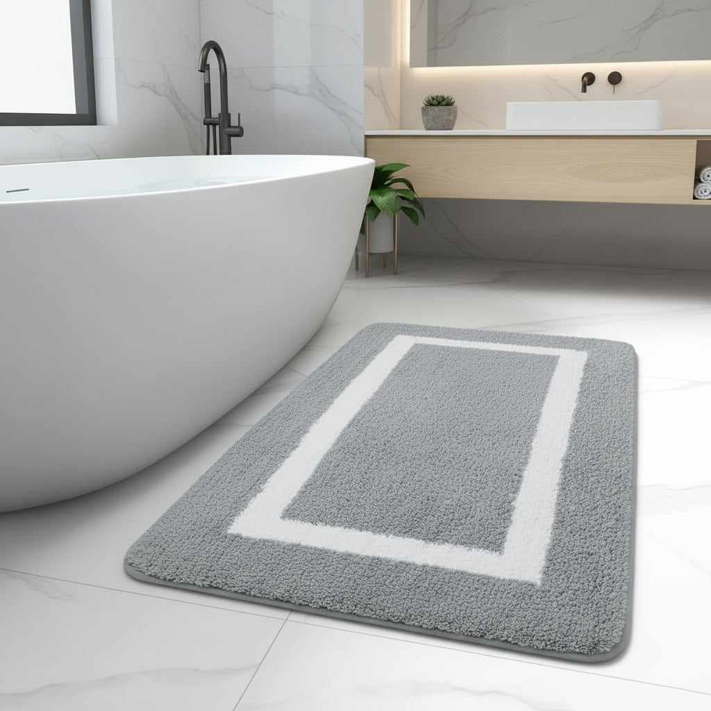 SoftEdge Non-Slip Bath Mat - Soft Microfiber Bathroom Rug for Safety & Comfort 1
