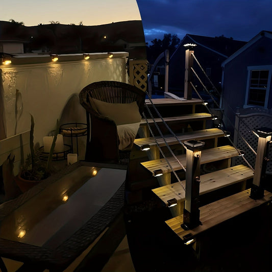 Solar Fence & Path Lights - 8pcs Waterproof LED Outdoor Illumination Set 1