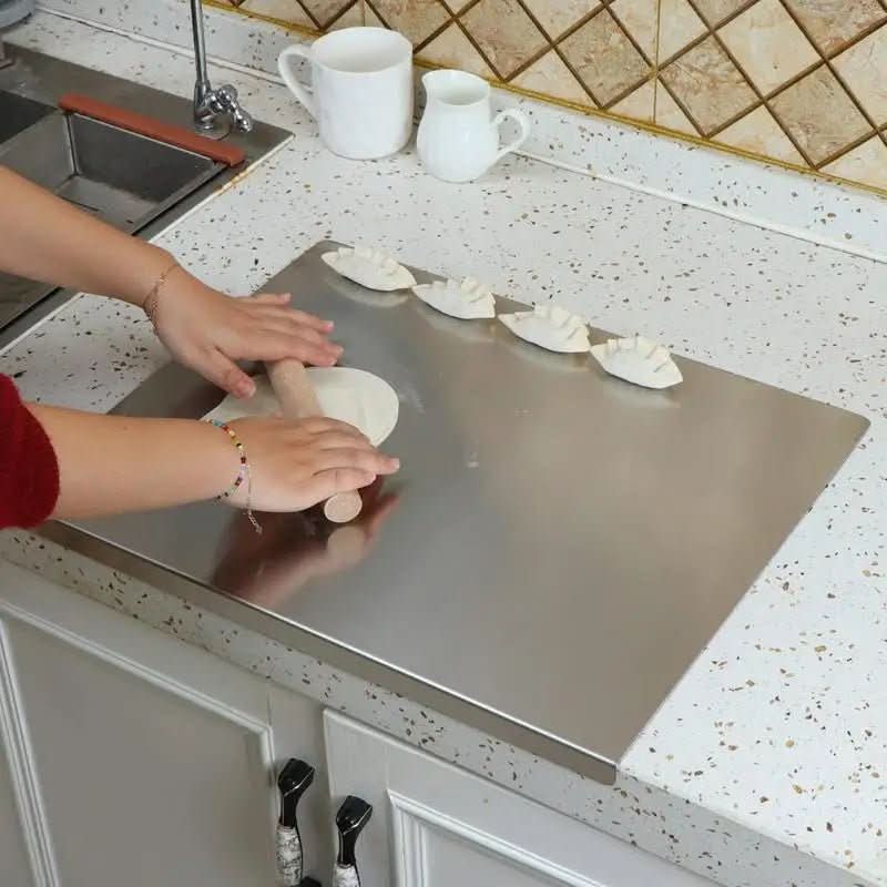 SteelPrep - Stainless Steel Food Prep Board with Non-Slip Feet & Integrated Edge 1