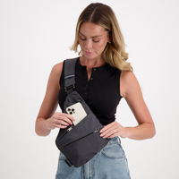 Stylish Black Crossbody Bag for Women with RFID Protection & Waterproof Design 1