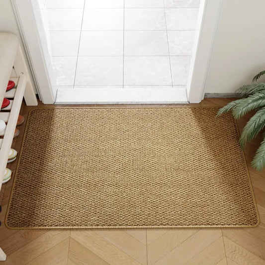 Stylish Faux Jute Outdoor Rug - Durable Non-Slip Indoor Outdoor Mat for Entrances 0