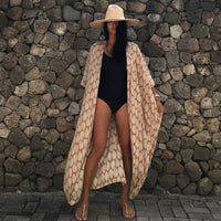 Stylish Plus Size Beach Kimono Cover Up - Bohemian Tie-Dye Design for Women 0