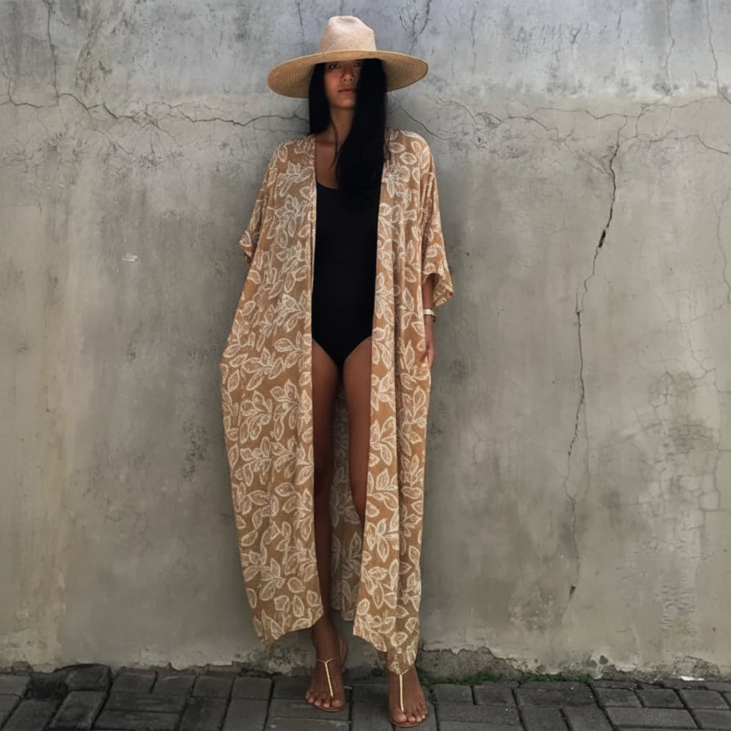 Stylish Plus Size Beach Kimono Cover Up - Bohemian Tie-Dye Design for Women 4