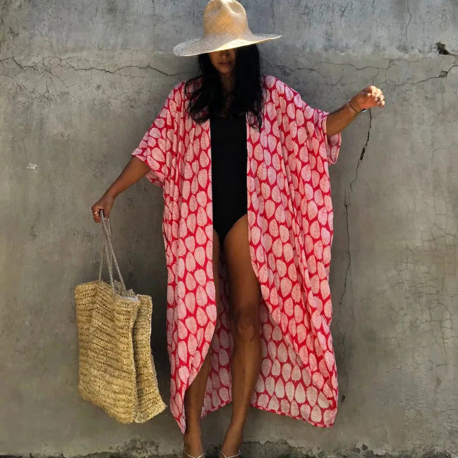 Stylish Plus Size Beach Kimono Cover Up - Bohemian Tie-Dye Design for Women 8