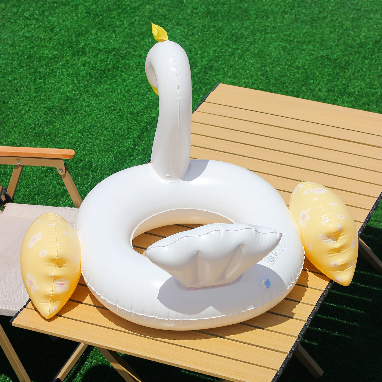 Swan Pool Float - Durable PVC Swim Ring for Pool Parties & Summer Fun 3