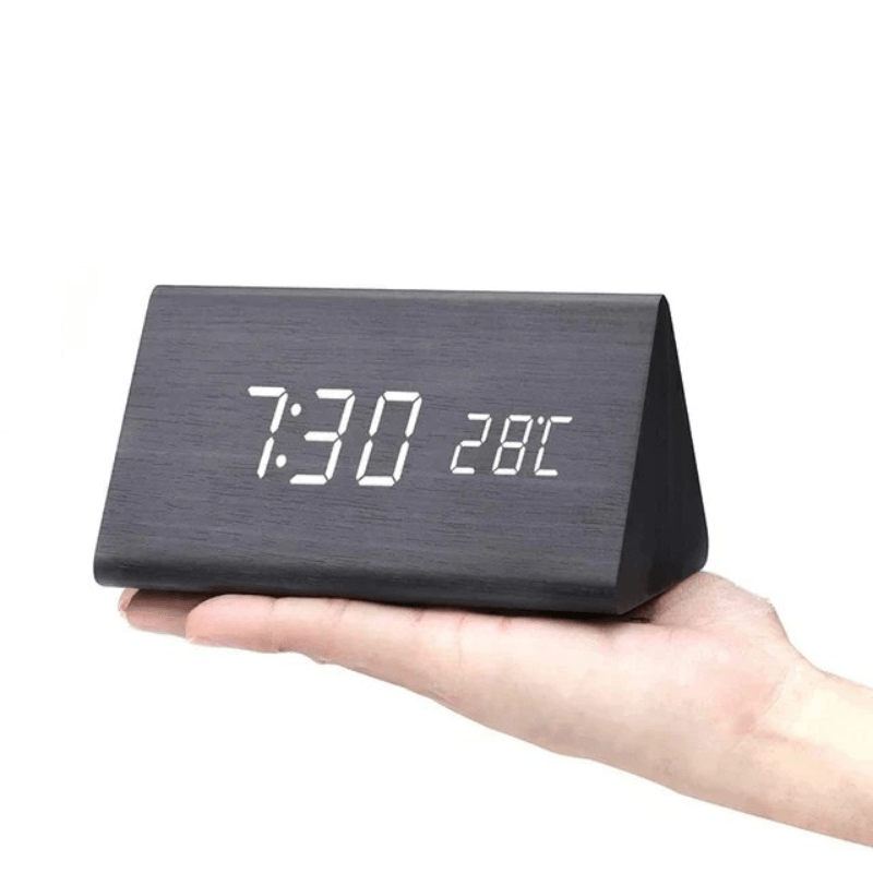 TIMBERGLOW LED Alarm Clock – Digital & Stylish in Natural Wood Design 0