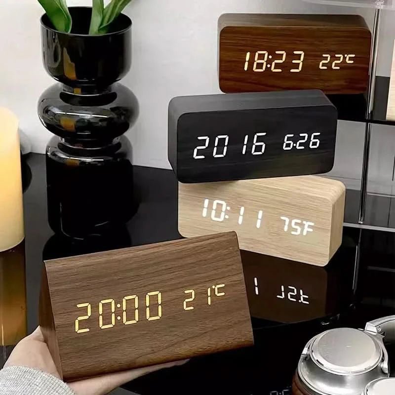 TIMBERGLOW LED Alarm Clock – Digital & Stylish in Natural Wood Design 3