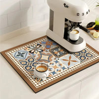 TileDrip - Retro Absorbent Coffee Mat with Non-Slip Base for Spill Control 0