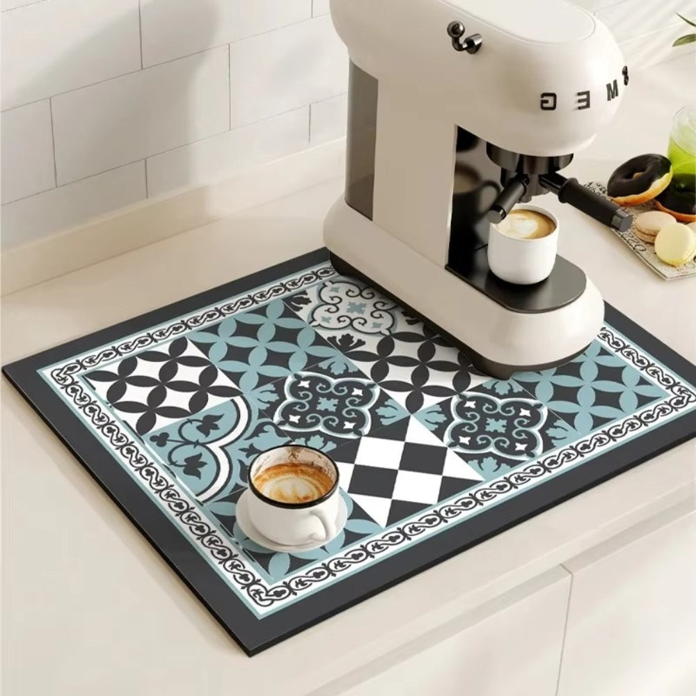 TileDrip - Retro Absorbent Coffee Mat with Non-Slip Base for Spill Control 11
