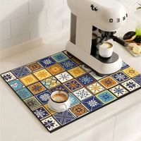 TileDrip - Retro Absorbent Coffee Mat with Non-Slip Base for Spill Control 13