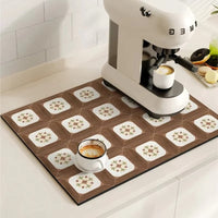 TileDrip - Retro Absorbent Coffee Mat with Non-Slip Base for Spill Control 15