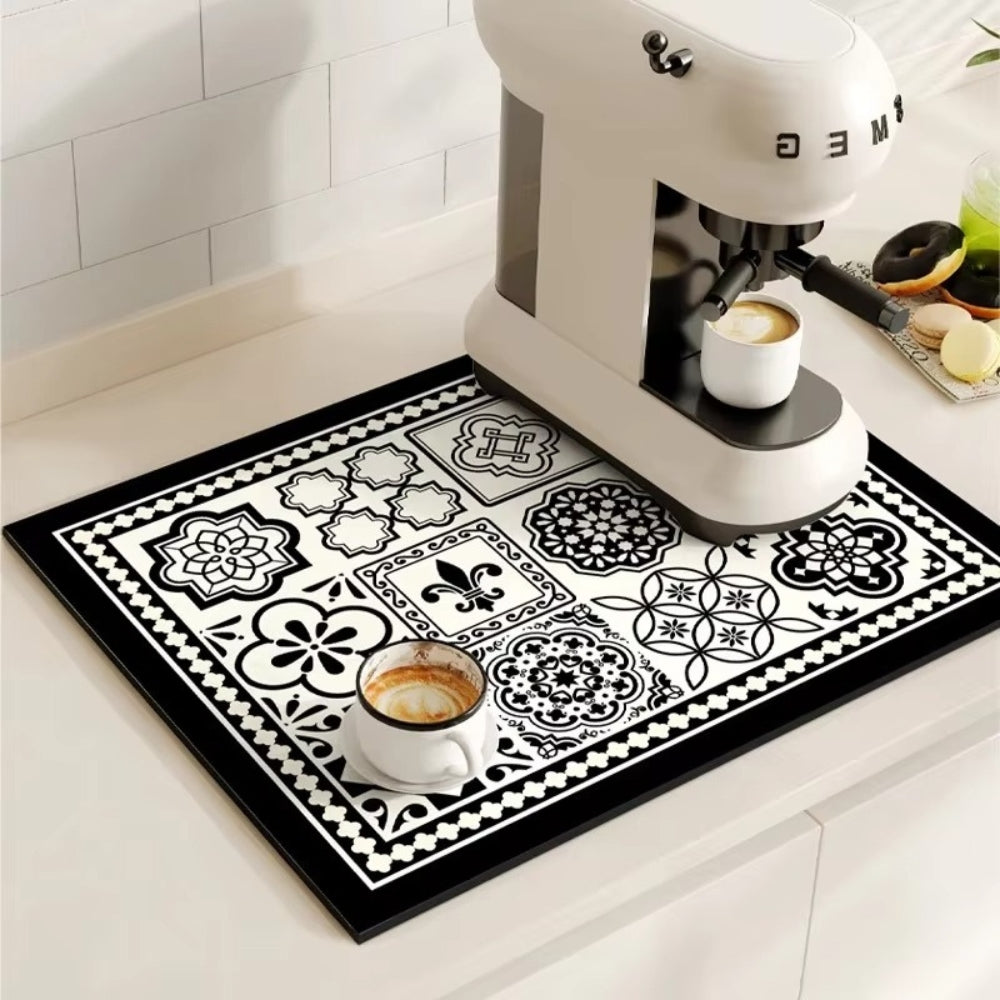 TileDrip - Retro Absorbent Coffee Mat with Non-Slip Base for Spill Control 2