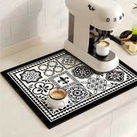 TileDrip - Retro Absorbent Coffee Mat with Non-Slip Base for Spill Control 2