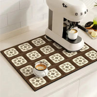 TileDrip - Retro Absorbent Coffee Mat with Non-Slip Base for Spill Control 3