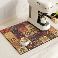 TileDrip - Retro Absorbent Coffee Mat with Non-Slip Base for Spill Control 5