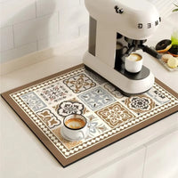 TileDrip - Retro Absorbent Coffee Mat with Non-Slip Base for Spill Control 9