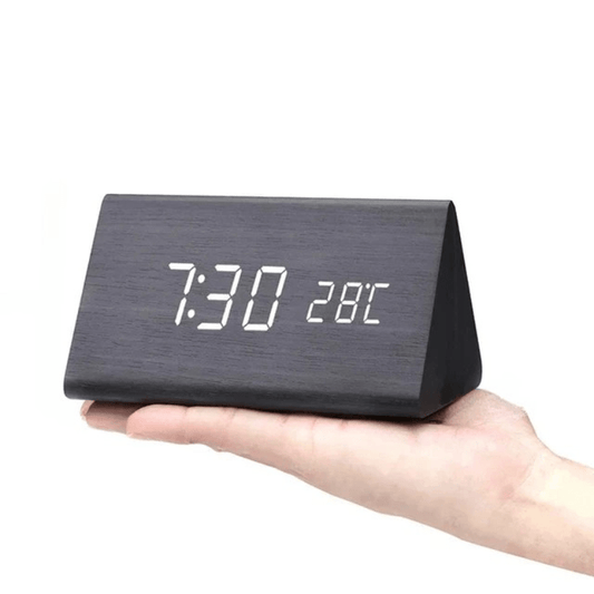 TimberGlow - Digital Alarm Clock with LED Display & Natural Wood Design 0