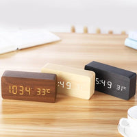 TimberGlow - Digital Alarm Clock with LED Display & Natural Wood Design 1