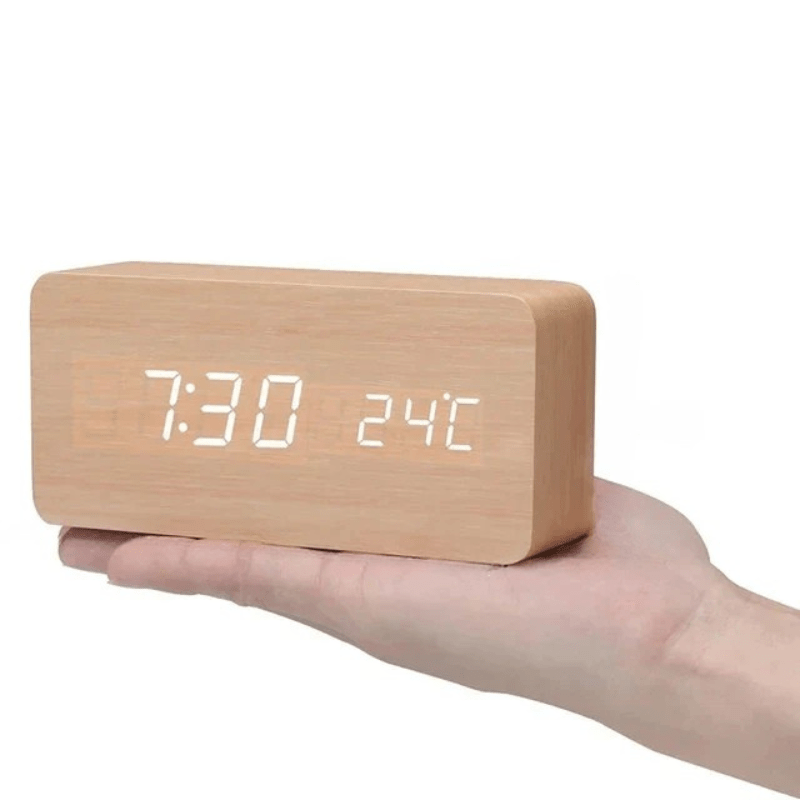 TimberGlow - Digital Alarm Clock with LED Display & Natural Wood Design 11