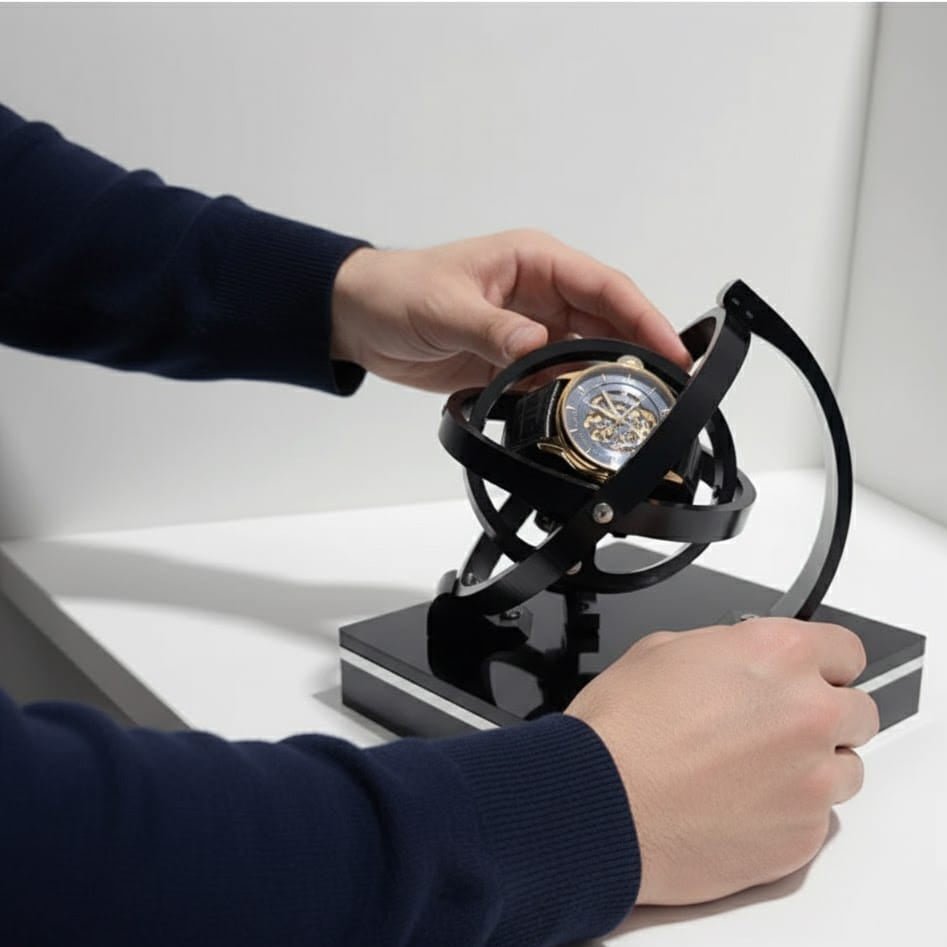Timekeeper - Automatic Watch Winder Box with Quiet Motor & Luxurious Design 6