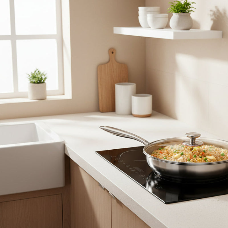 Titanium Hammered Non-Stick Frying Pan - Induction Compatible Cookware 3