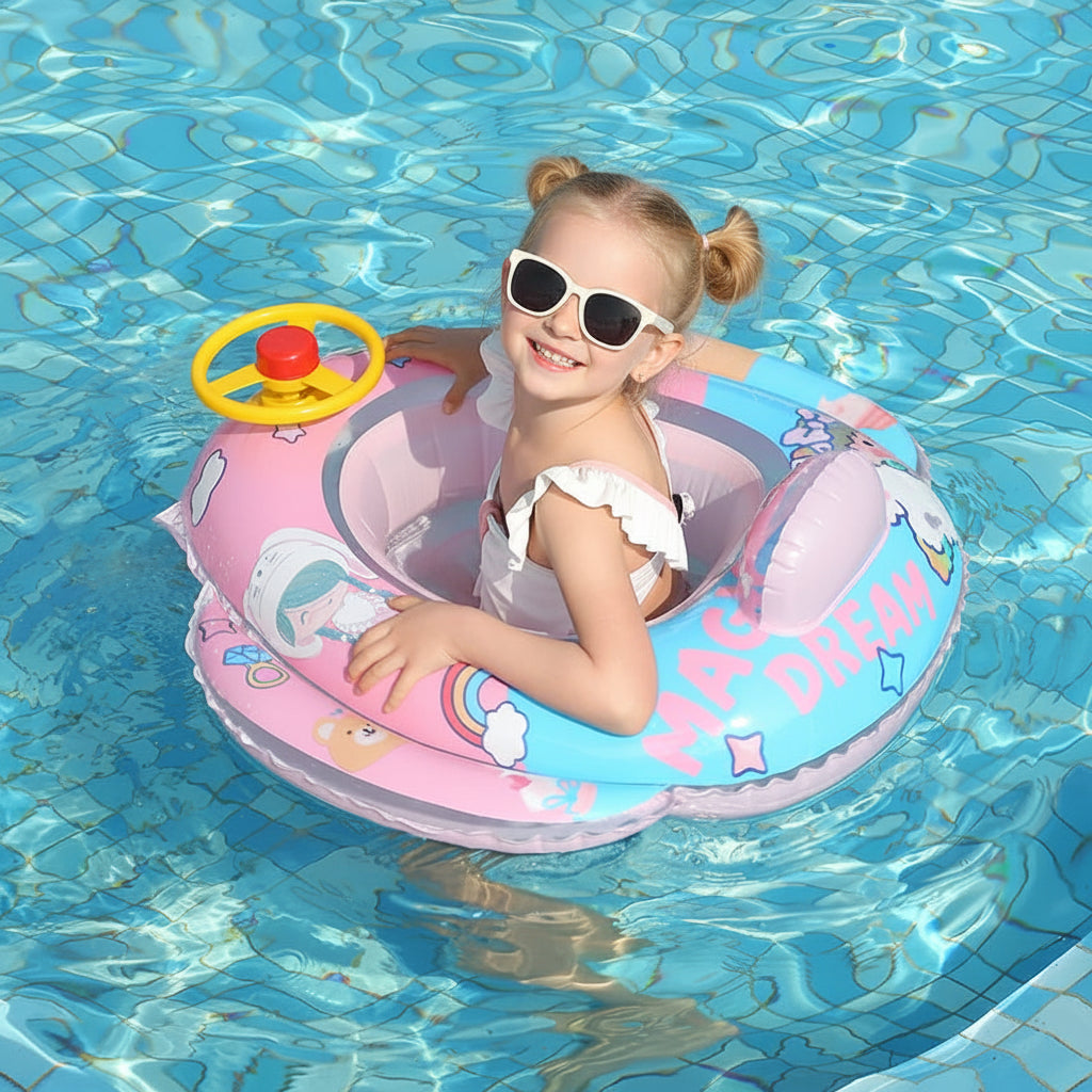 Toddler Pool Float - Non-Toxic Animal Theme Swimming Ring for Ages 0-3 0
