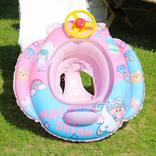 Toddler Pool Float - Non-Toxic Animal Theme Swimming Ring for Ages 0-3 1