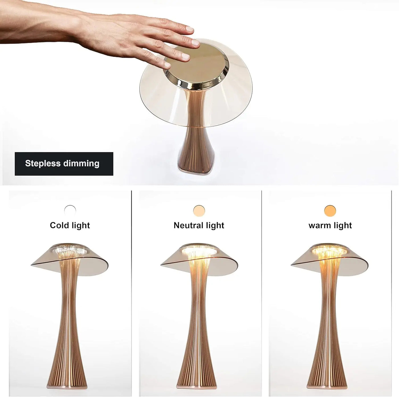 Touch-Dimmable LED Table Lamp - Rechargeable Mood Light for Indoor & Outdoor 2