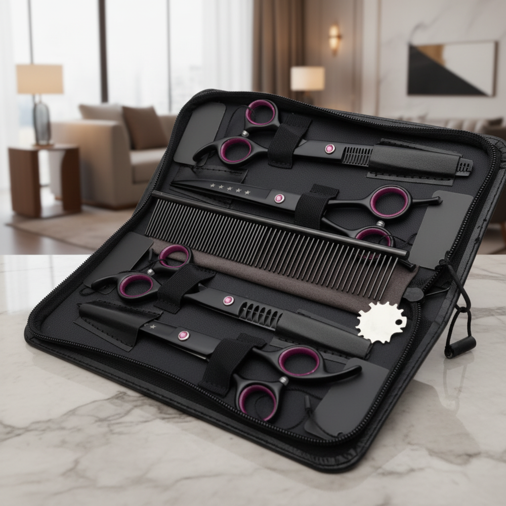 Trimmeister - Professional Dog Grooming Scissors Set with Thinning Shears 1